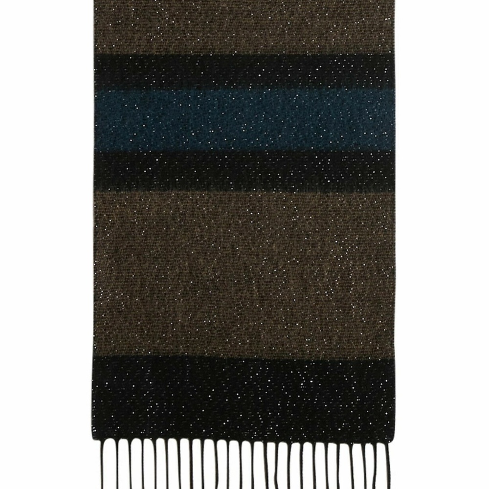 (NWT) Steve Madden Striped Lurex Muffler Scarf Navy Combo OSFM